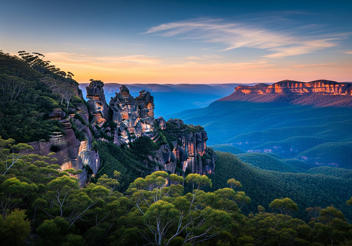 Blue Mountains with Three Sisters rock formation