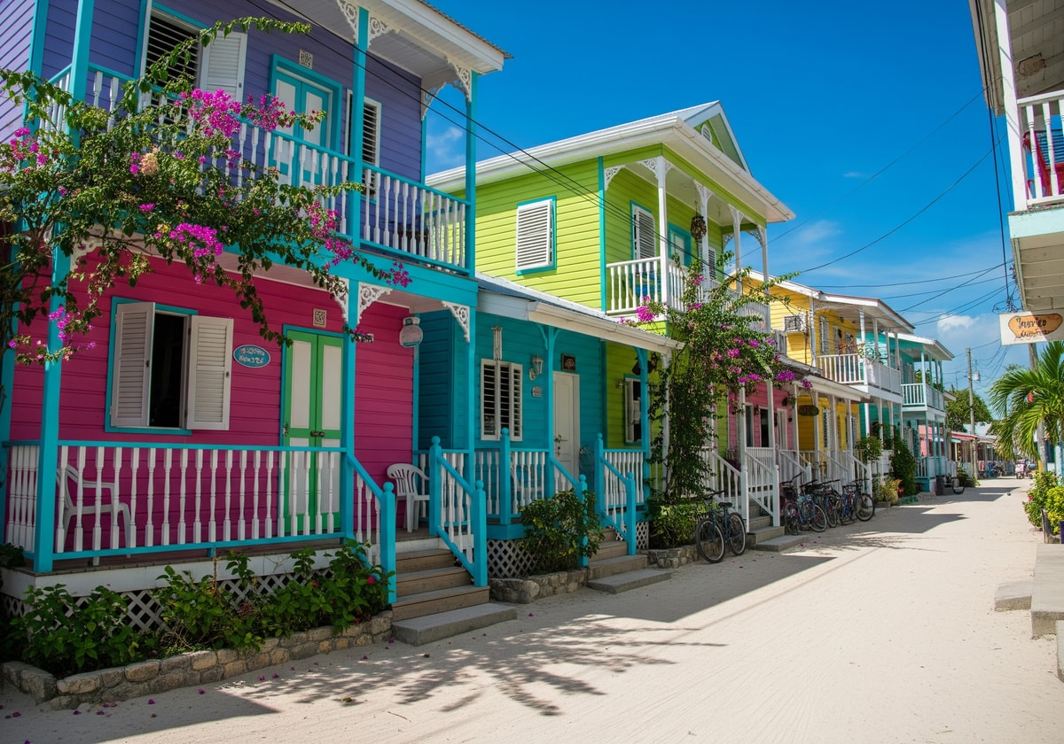 Colorful buildings in Caye Caulker