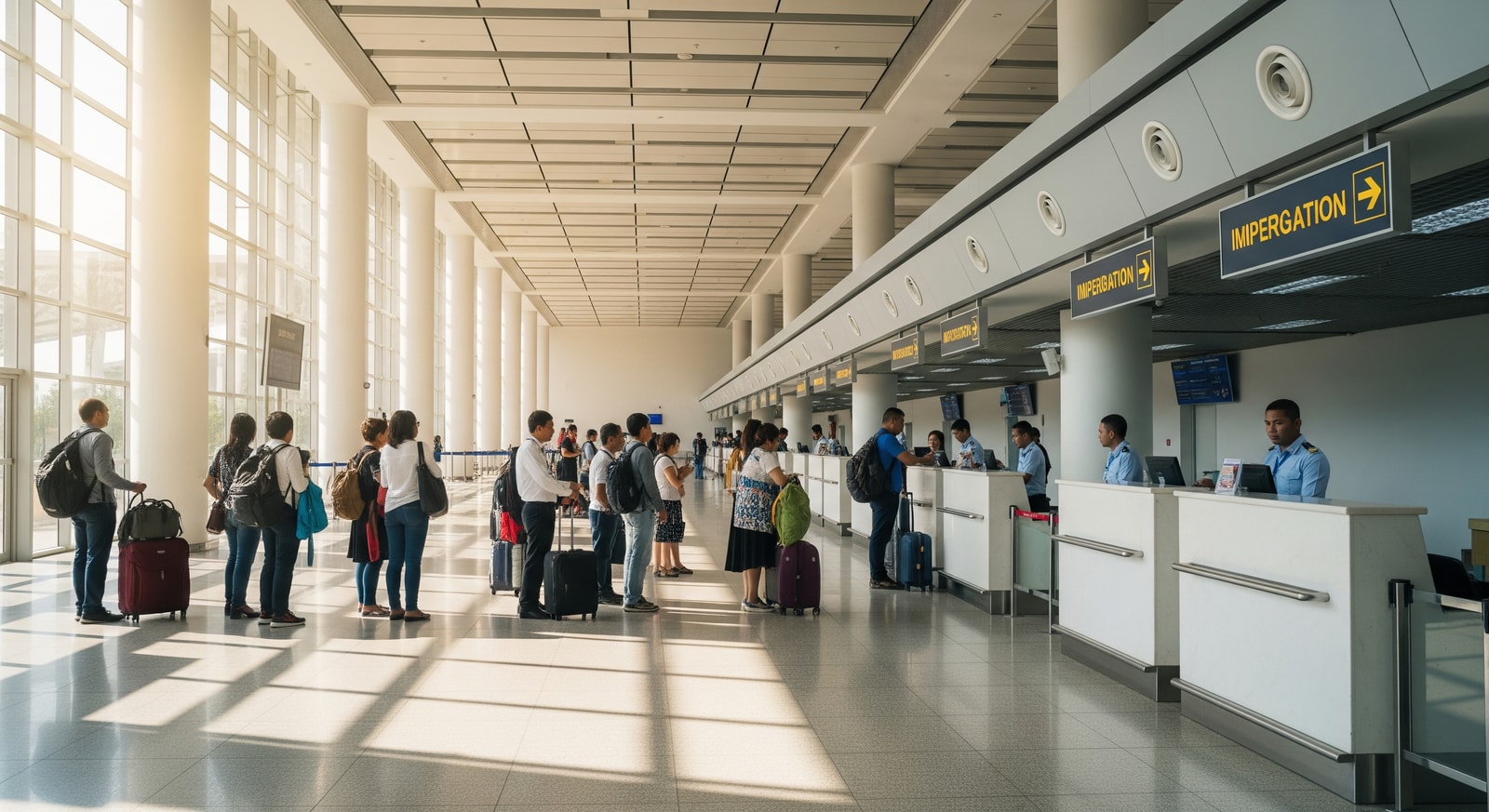Immigration hall at Siem Reap International Airport