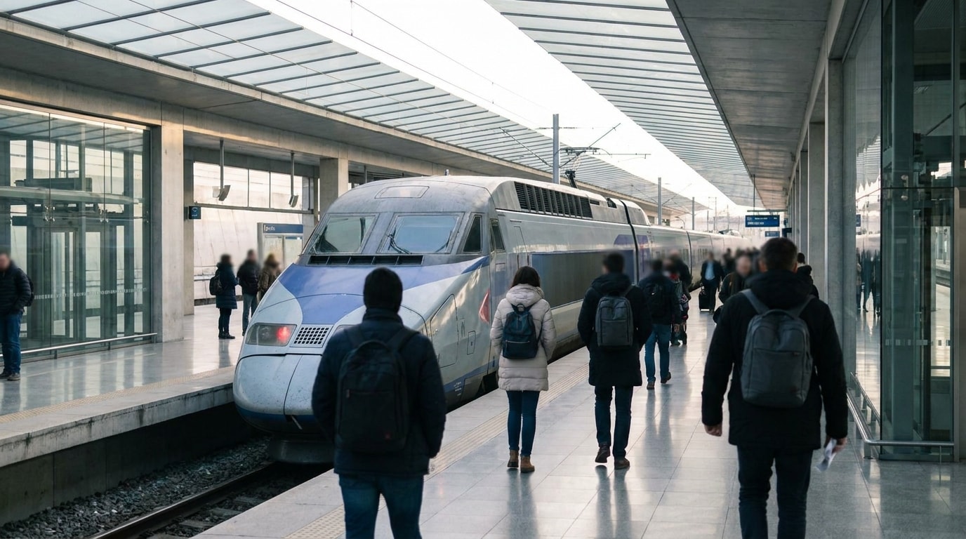 High-speed rail platform showing that some China transit ports are not airports