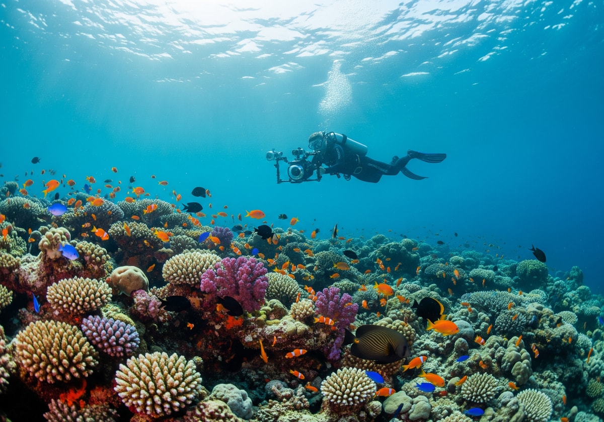 Red Sea coral reef diving