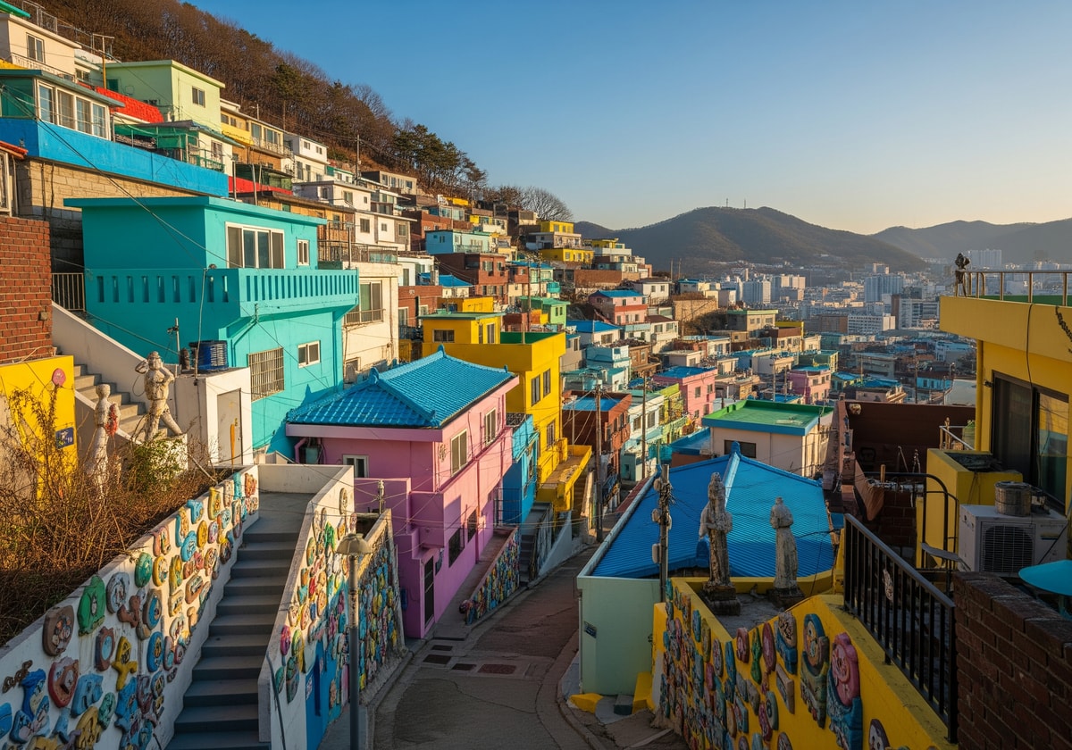 Colorful Gamcheon Culture Village in Busan South Korea