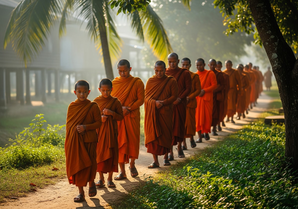 Buddhist monks in Laos