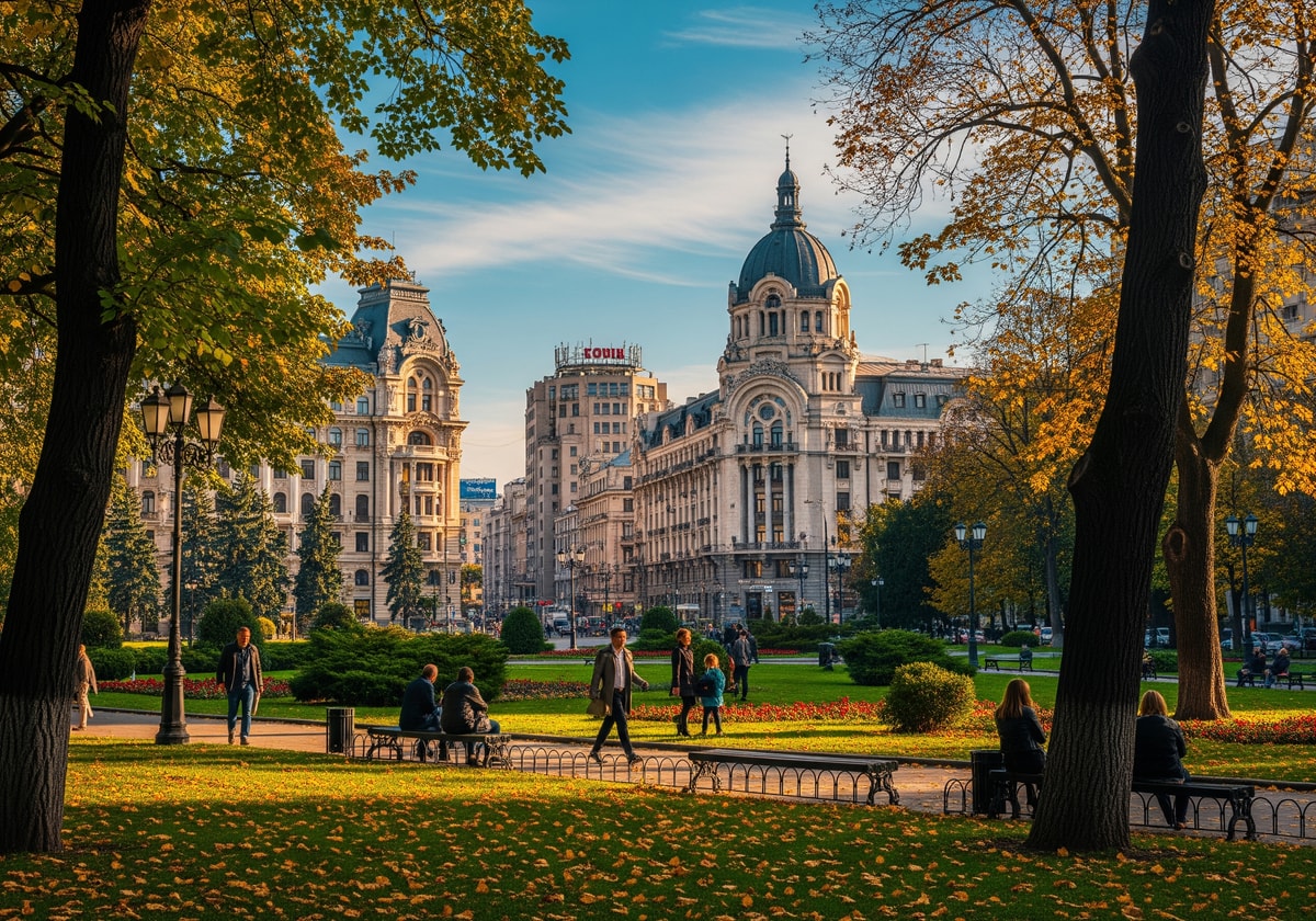 Chisinau city center with parks
