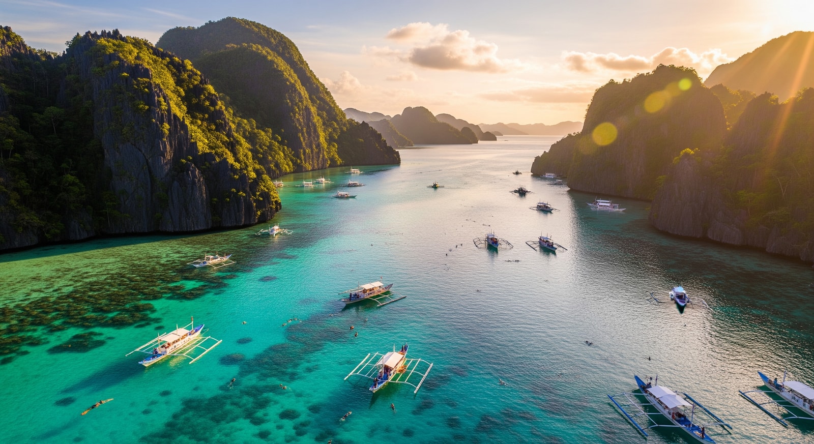 El Nido Palawan Philippines with limestone cliffs and turquoise lagoon