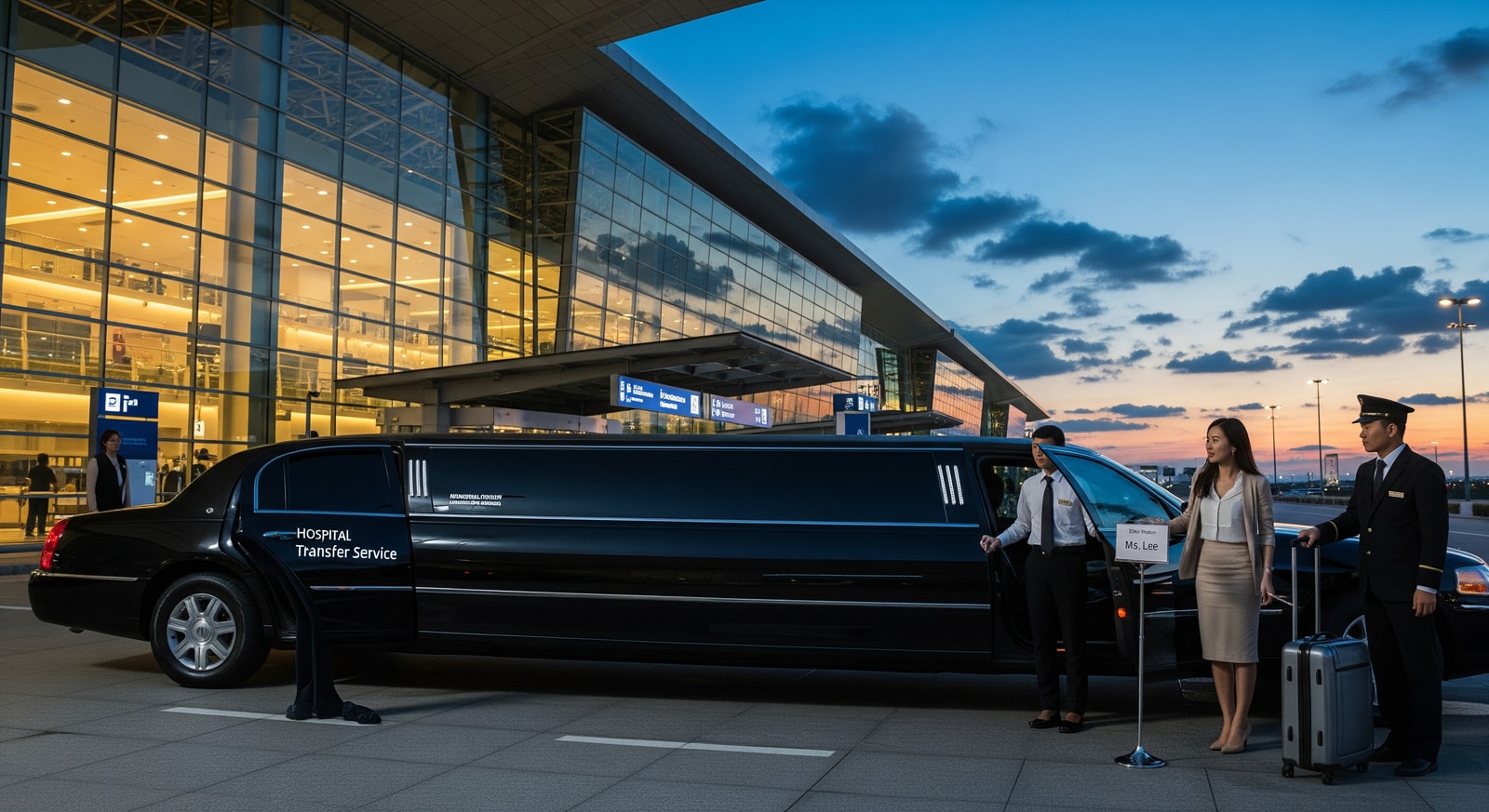 Hospital limousine airport transfer service for international patients