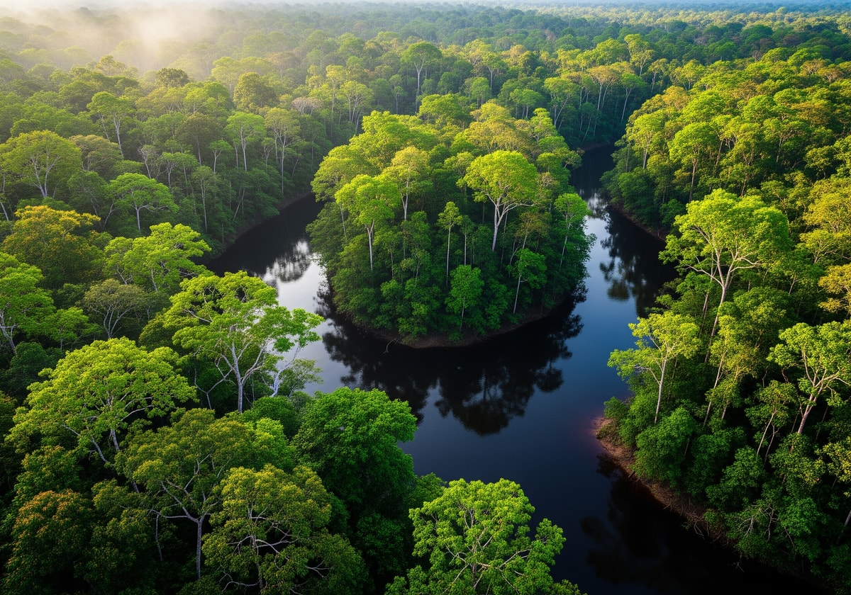 Pristine Amazonian rainforest in central Suriname Nature Reserve