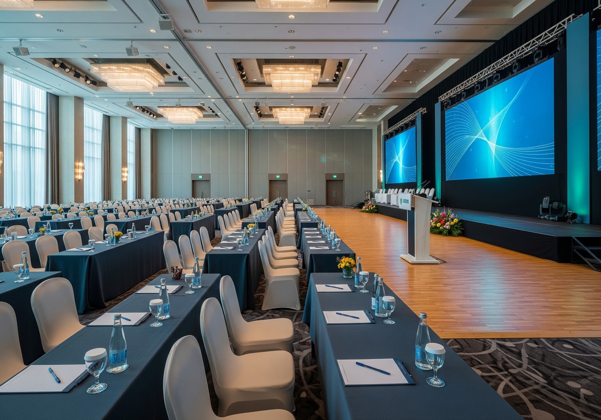 Conference center with business event setup