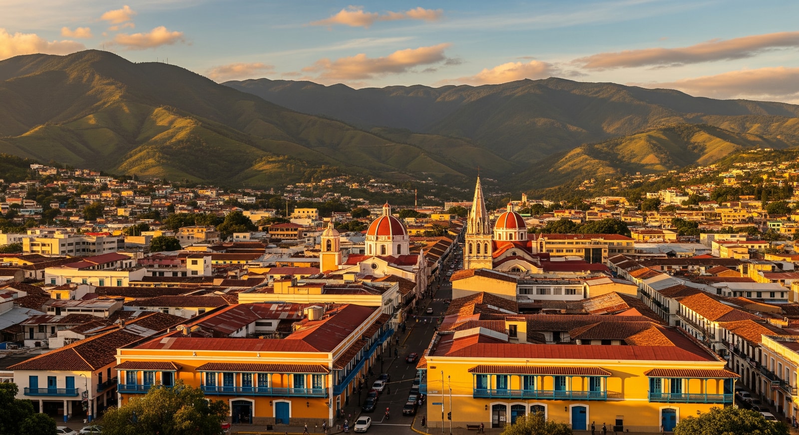 Tegucigalpa cityscape with colonial architecture and surrounding mountains in Honduras