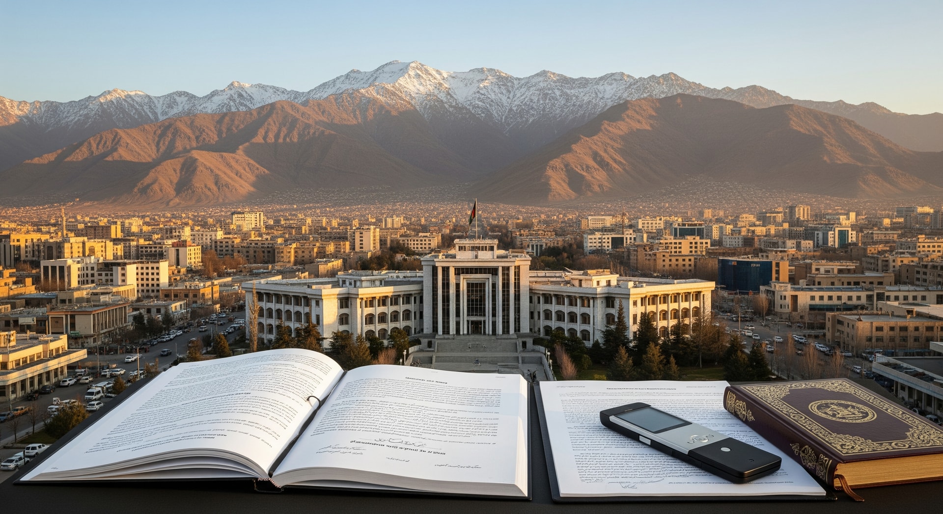 Kabul cityscape representing Afghanistan's administrative center with mountain backdrop