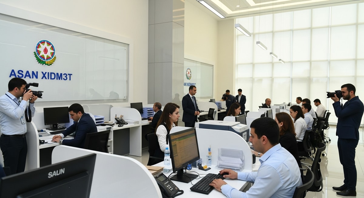 ASAN xidmət service center representing Azerbaijan's modern civil registration and document processing system