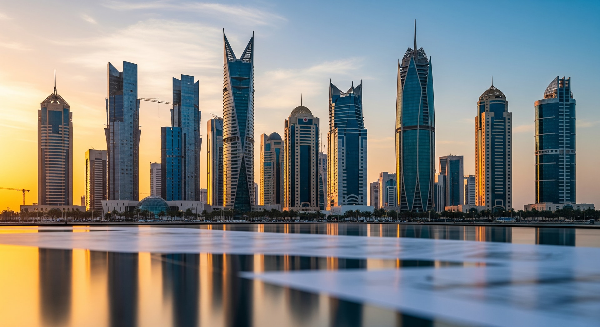 Manama skyline with modern financial district towers representing Bahrain's institutional and administrative landscape
