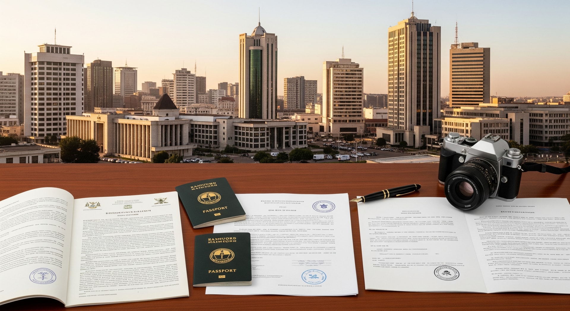 Yaoundé cityscape representing Cameroon's administrative capital for document processing and translation services