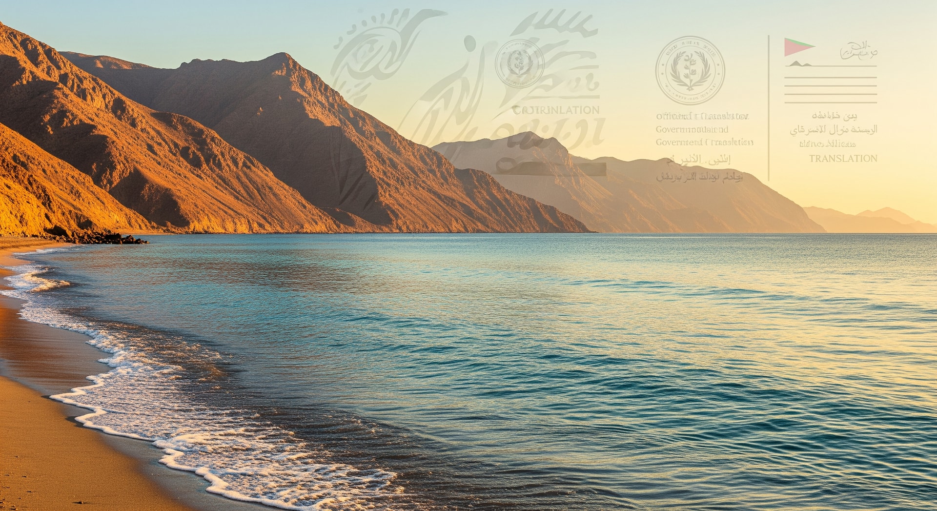 Red Sea coastline of Eritrea with coastal mountains