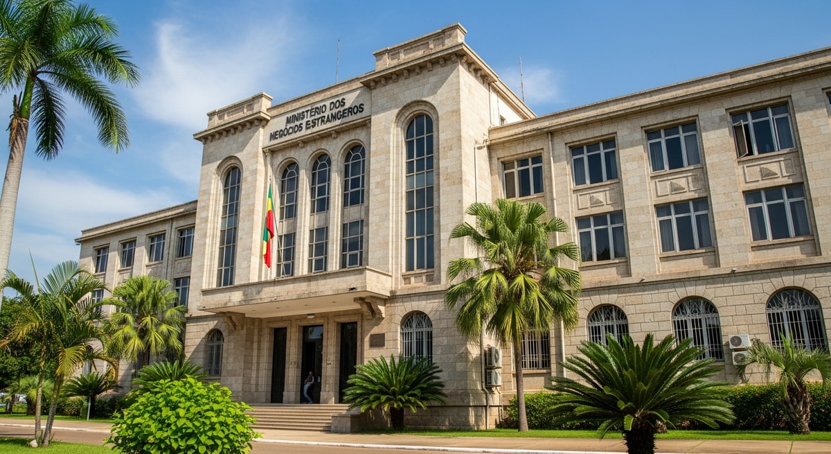 Government ministry building in Bissau representing the Ministério dos Negócios Estrangeiros where document authentication for international use is processed