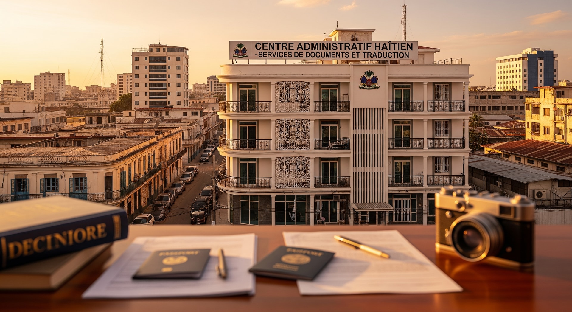 Port-au-Prince cityscape representing Haiti's administrative center for document processing and translation services