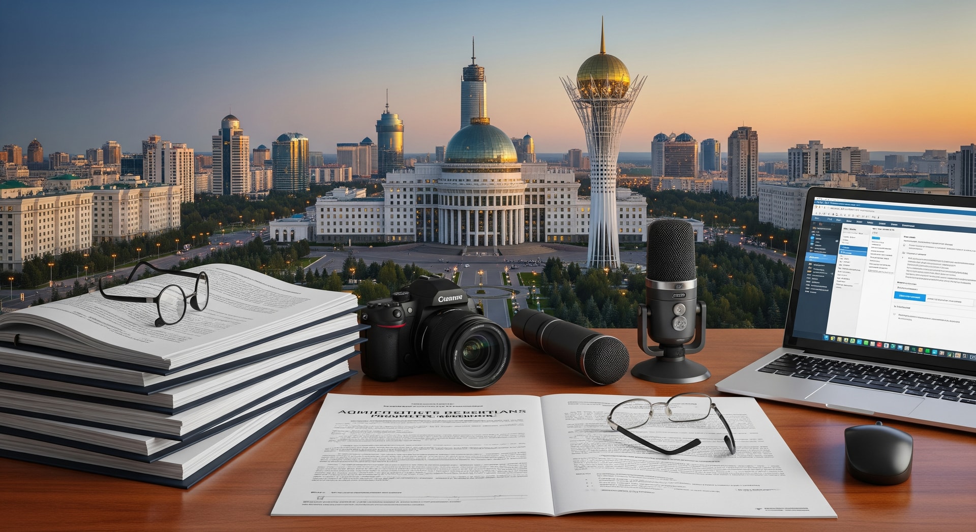 Nur-Sultan cityscape representing Kazakhstan's administrative center for document processing and translation services