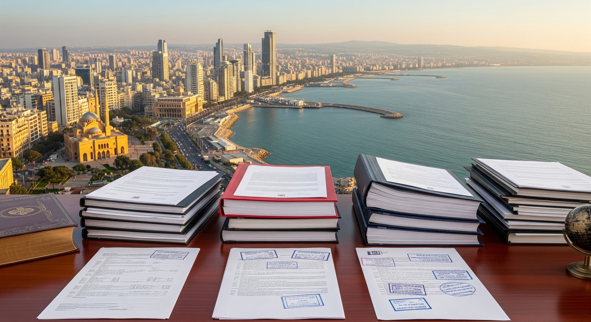 Beirut cityscape with Mediterranean coastline representing Lebanon's cultural and administrative landscape