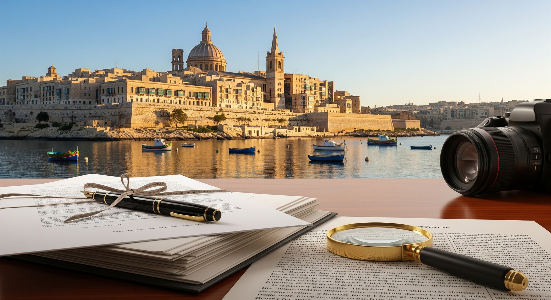Valletta harbor skyline representing Malta's administrative center for document processing and translation services