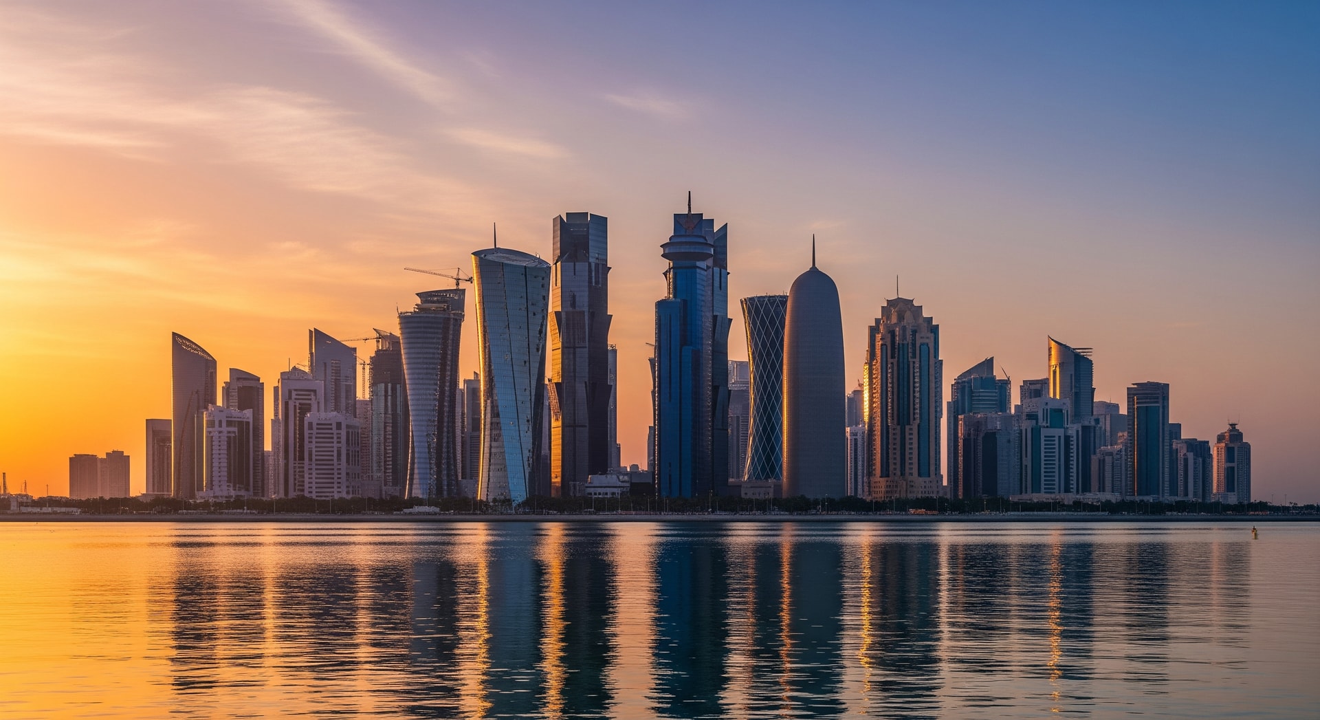 Doha skyline with modern towers along the Corniche representing Qatar's institutional and administrative landscape