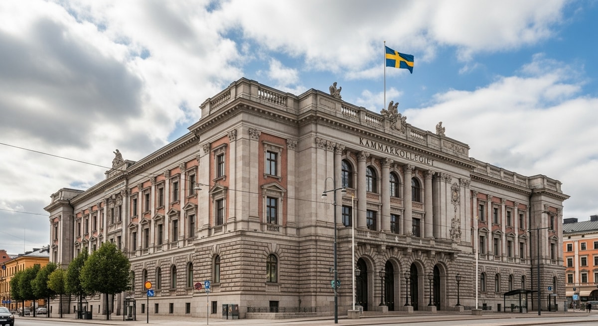 Swedish government building in Stockholm representing the Kammarkollegiet authorization system for certified translators