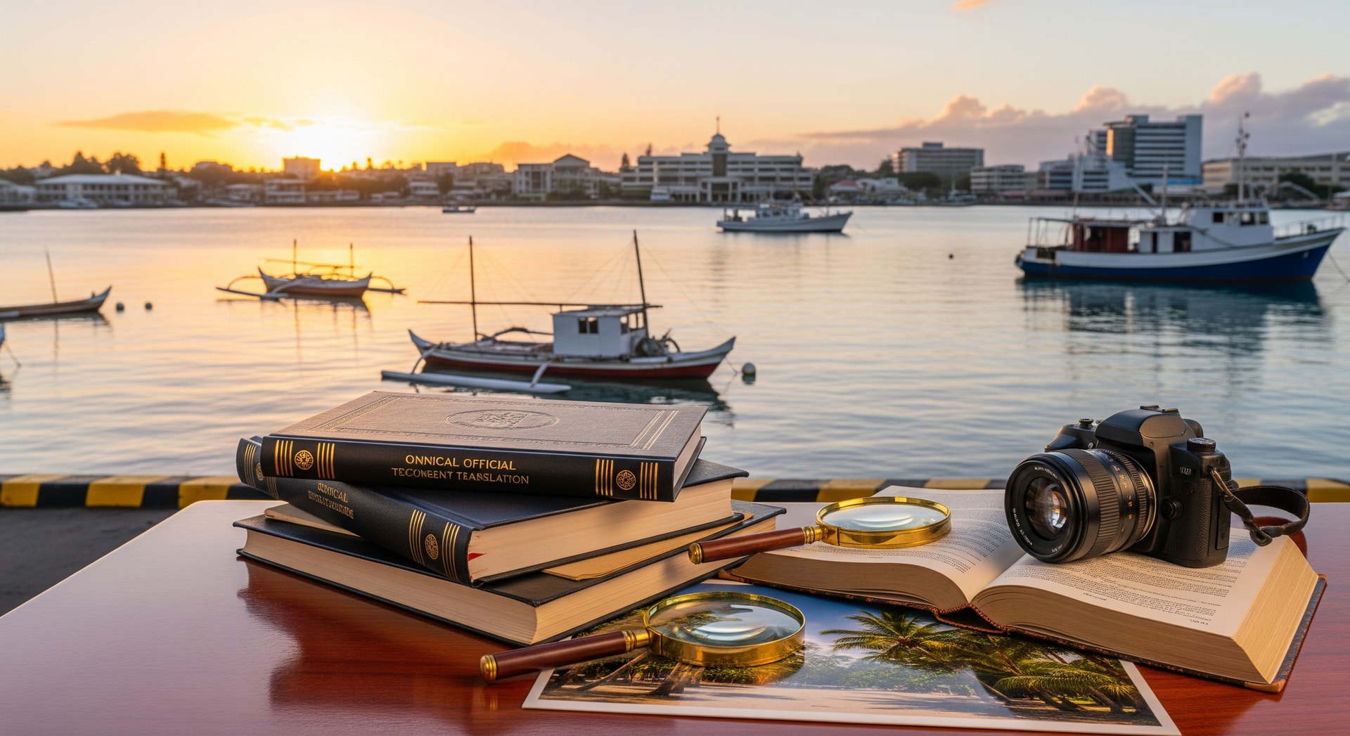 Scenic view of Nuku'alofa harbour in the Kingdom of Tonga, representing official Tongan document translation services