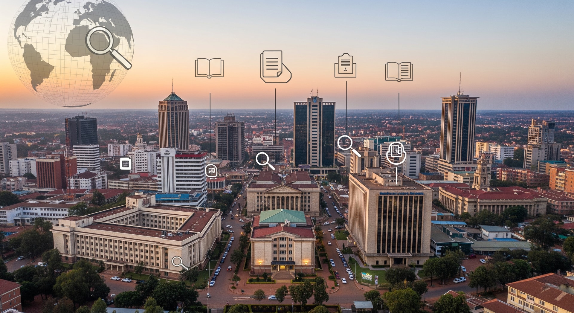 Kampala cityscape representing Uganda's administrative center for document processing and translation services
