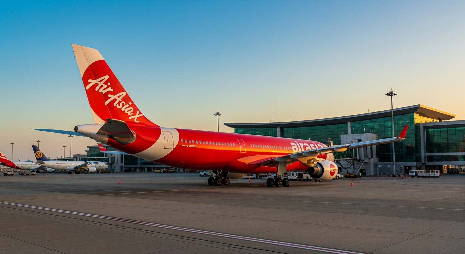 AirAsia X aircraft on the tarmac, illustrating new long‑haul connectivity via Bahrain