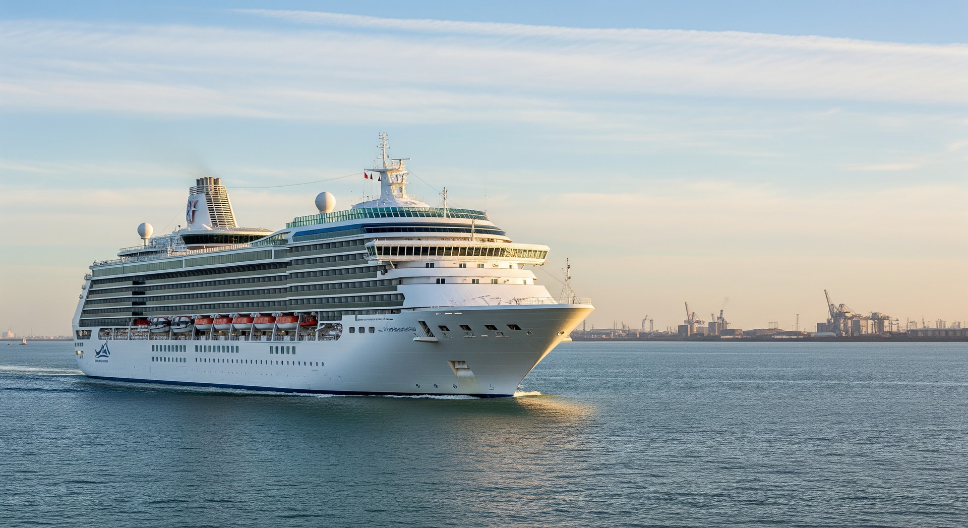 Ambience cruise ship at sea departing from Tilbury en route to the Caribbean