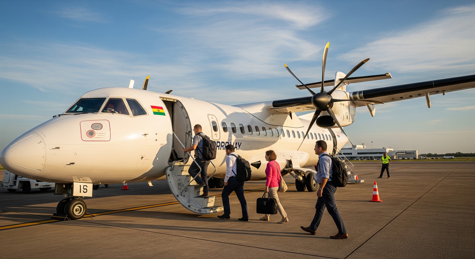 Passengers boarding a regional aircraft illustrating improved Bolivia-Paraguay air connectivity