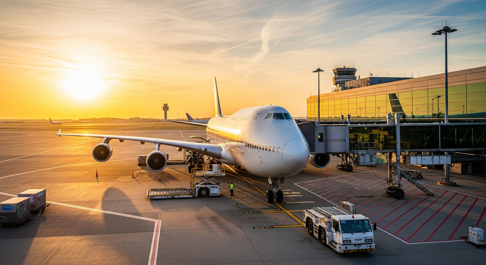 Widebody aircraft at an international terminal representing increased international flights to India