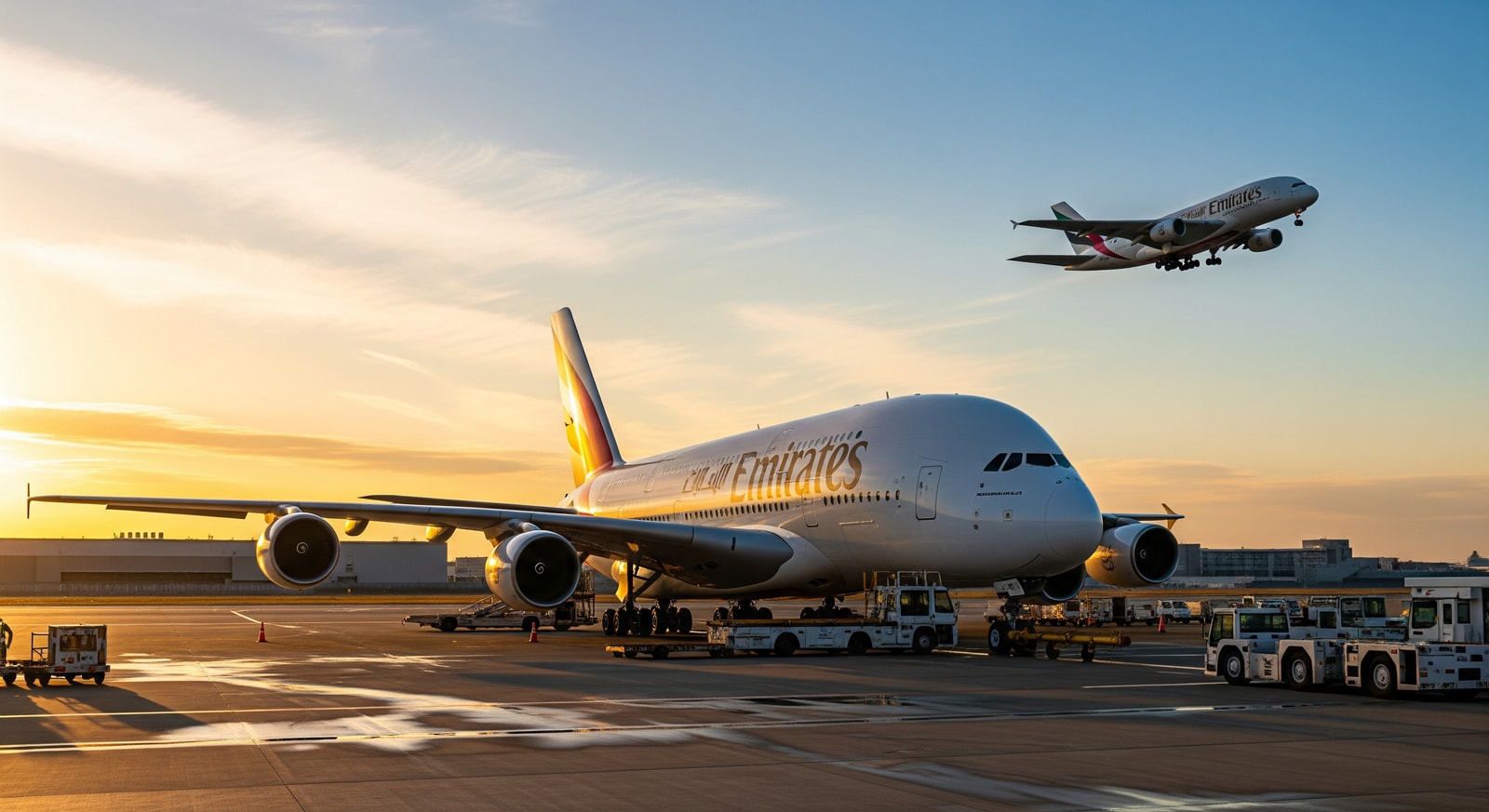 Emirates aircraft at Tokyo Narita apron illustrating increased flight frequency between Dubai and Tokyo