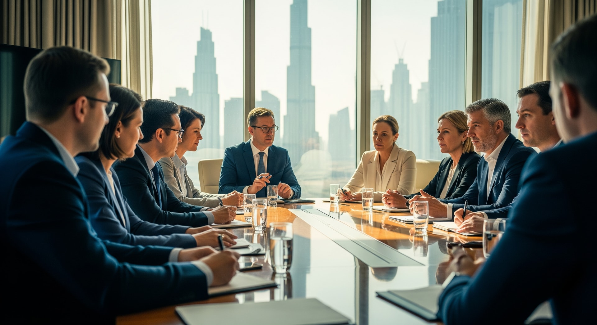 Conference delegates at a hospitality advisory board meeting in Dubai