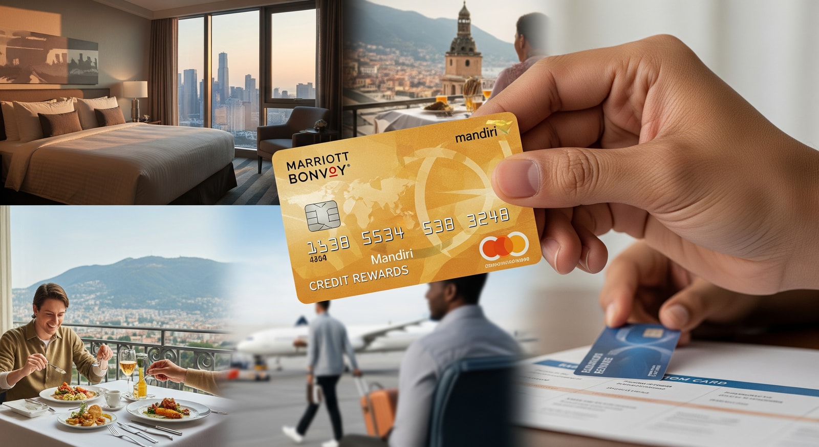 Marriott Bonvoy Mandiri Credit Card image showing travel and hotel rewards benefits