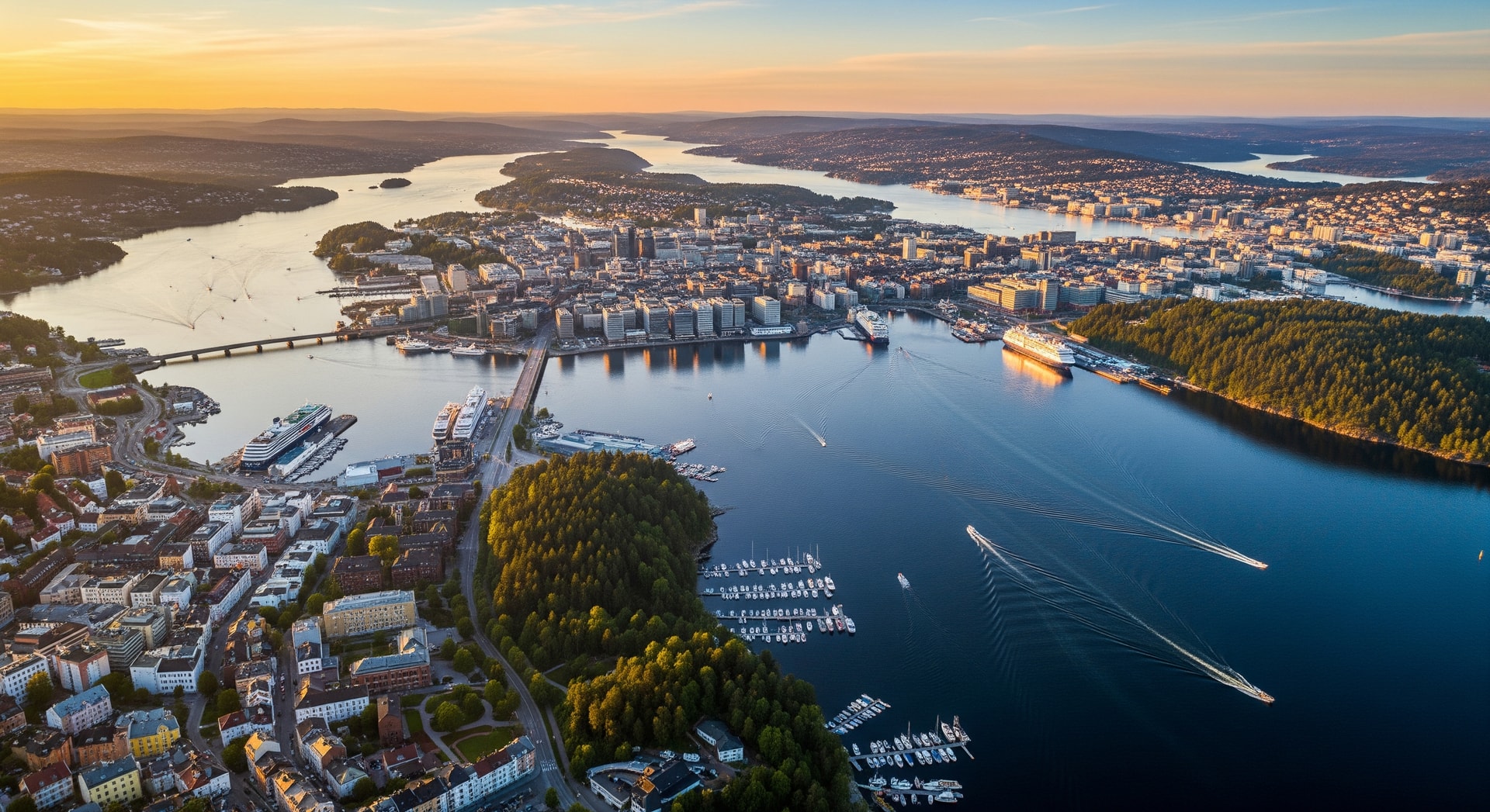 Aerial view of Oslo and nearby fjords reflecting Norway tourism recovery