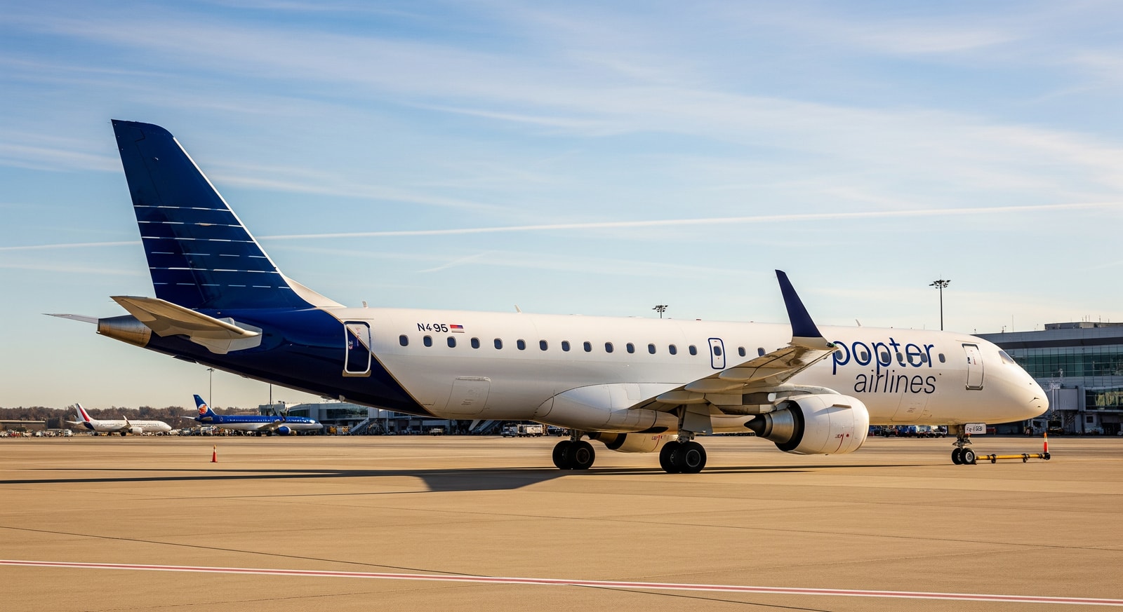 Porter Airlines aircraft on the tarmac at Ottawa International Airport, illustrating new nonstop services to Miami and Phoenix