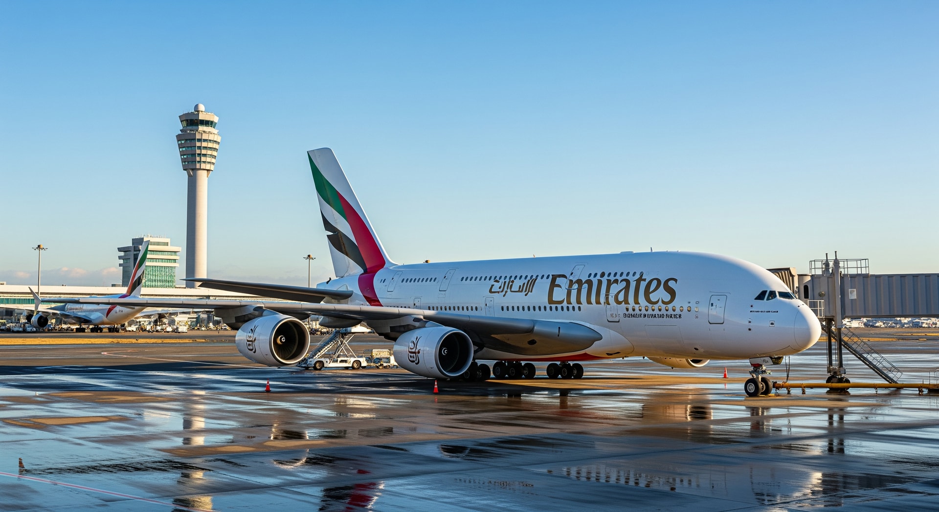 Emirates aircraft at Tokyo Narita Airport representing expanded Dubai–Narita services