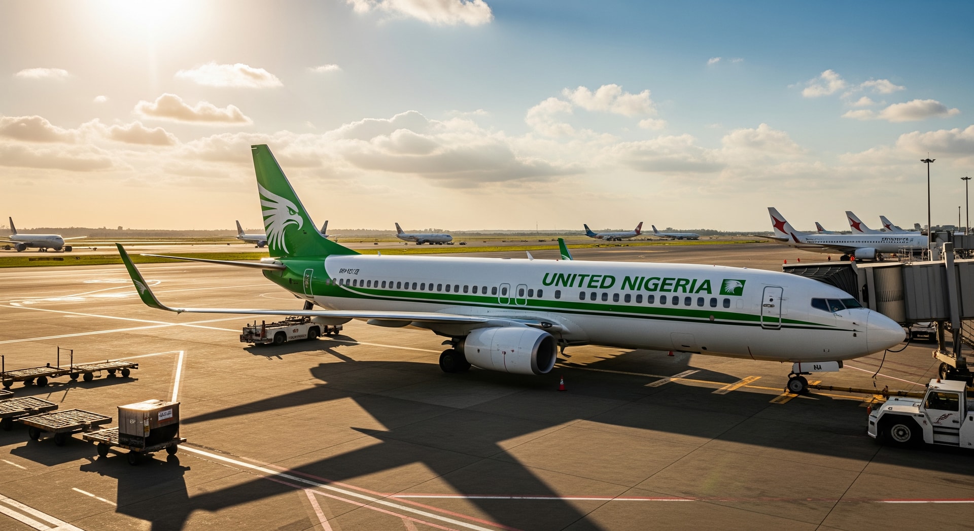 United Nigeria Airlines aircraft on the tarmac as the carrier plans fleet and route expansion