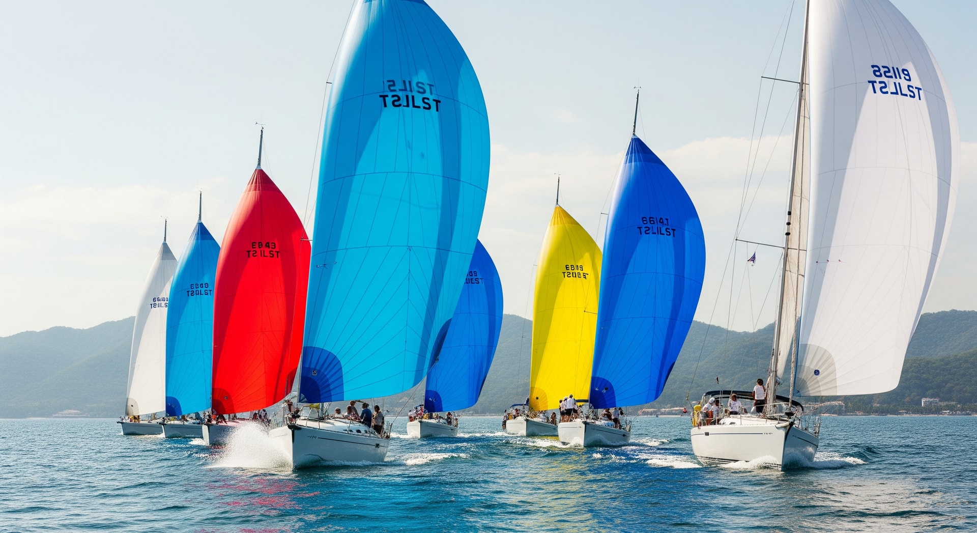 Sailboats racing in Ixtapa Bay during a previous Sailfest event